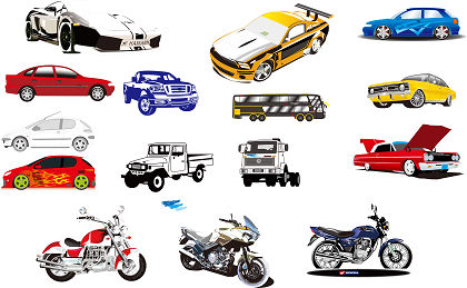 free vector 15 Vector Motorcycle and Car